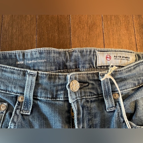 NWT AG Jeans Saige High-rise Straight Leg 26W/30L light blue - Picture 7 of 7